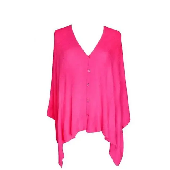 Pink Button Shawl Shrug Wrap 60"x22" Versatile Stylish Layering Piece – Hey Viv - Picture 6 of 7